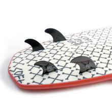 Afbeelding in Gallery-weergave laden, 5&#39;8 softtop surfboard Softdogsurf Surfblend shop quad fin setup
